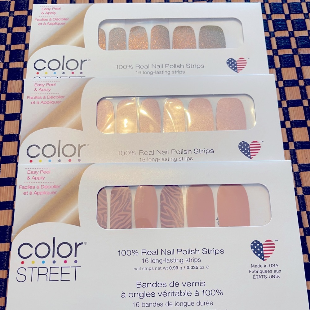 3 Brand New Color Street Packs. At the Plaza. All Wild Up, and Bronze Age